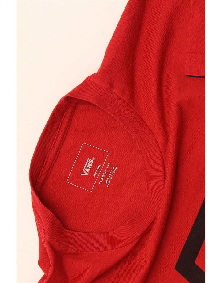 Vans Herre Classic Fit Grafisk T-Shirt Top Medium Rød Bomuld
