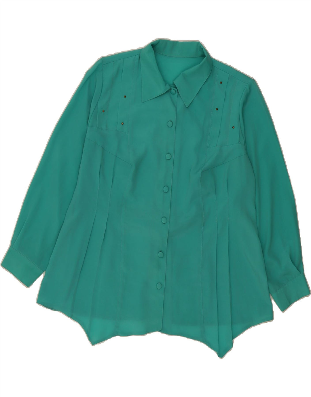 VINTAGE Womens Shirt Blouse UK 16 Large Turquoise Vintage Vintage and Second-Hand Vintage from Messina Hembry 