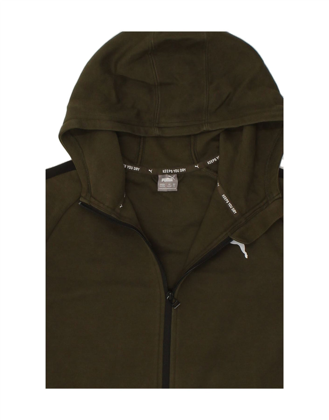 PUMA Boys Zip Hoodie Sweater 15-16 Years Khaki Colourblock Cotton Vintage Puma and Second-Hand Puma from Messina Hembry 