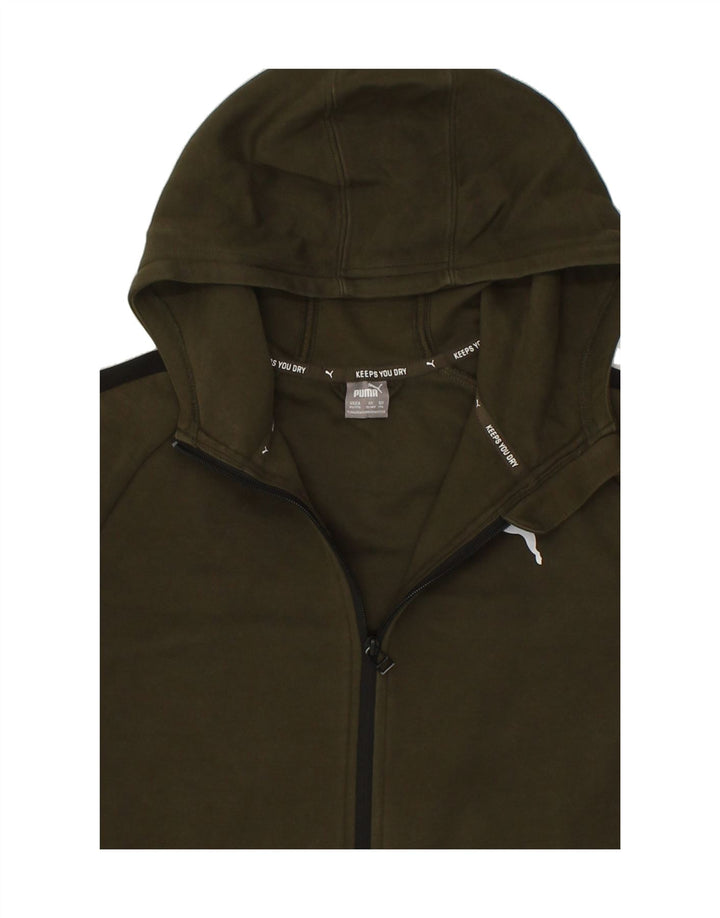 PUMA Boys Zip Hoodie Sweater 15-16 Years Khaki Colourblock Cotton Vintage Puma and Second-Hand Puma from Messina Hembry 