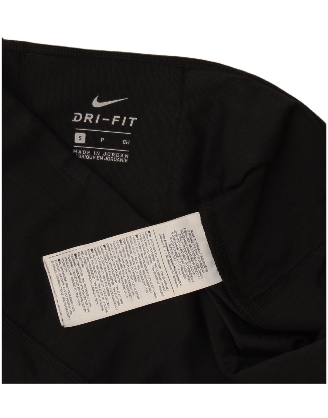 Nike Womens Dri Fit Leggings UK 10 Small Black Colourblock Polyester