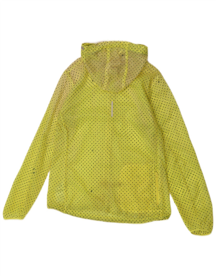 Nike Veste de pluie à capuche pour femme UK 14 Jaune moyen à pois