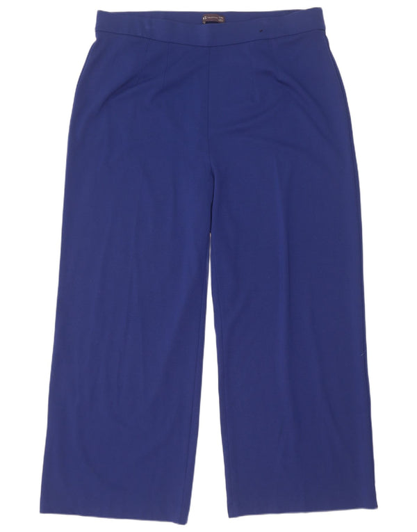Pantaloni de trening pentru femei Marks & Spencer cu picioare largi UK 20 2XL Blue Viscose
