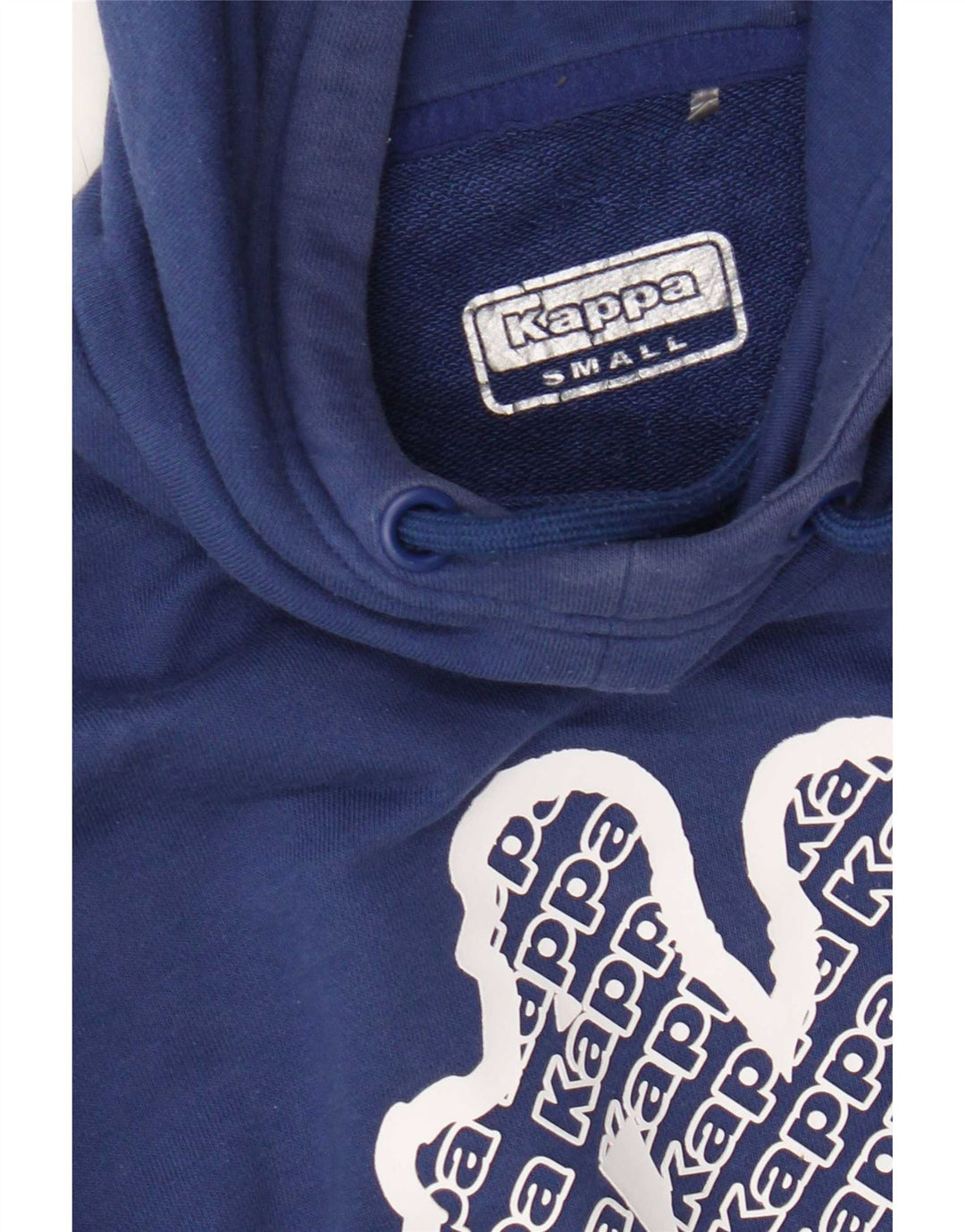 Kappa Mens Graphic Hoodie Jumper Small Blue Colourblock
