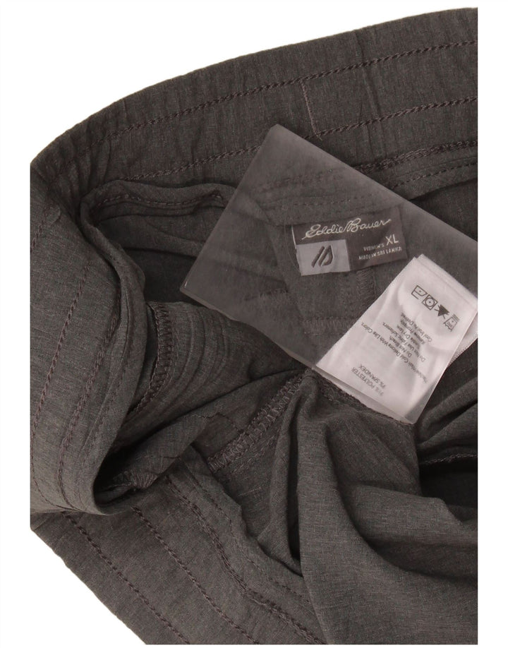 Eddie Bauer Womens Capri Cargo Tracksuit Trousers UK 18 XL Grey Polyester