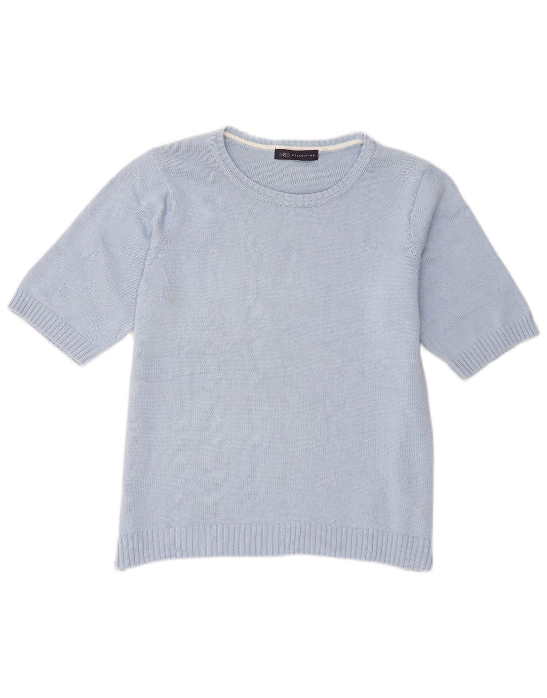 Marks & Spencer Womens Boat Neck Jumper Sweater UK 16 Large Blue
