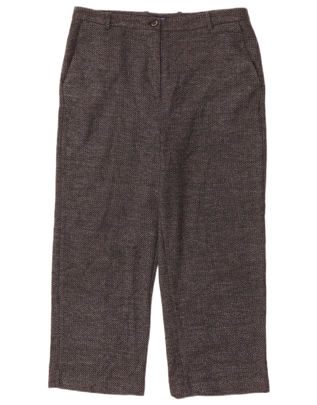 Zara Pantalon court coupe ample pour femme EU 40 Medium W30 L23 Gris Polyester