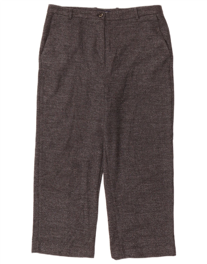Zara Pantalon court coupe ample pour femme EU 40 Medium W30 L23 Gris Polyester