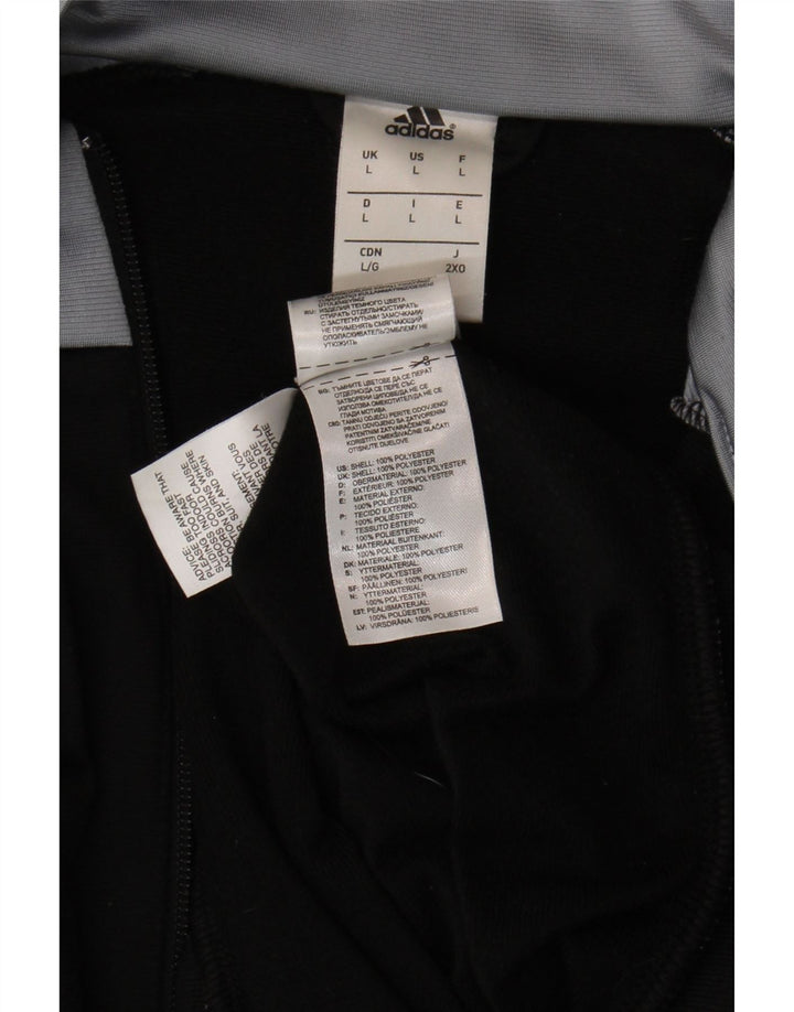 ADIDAS Mens Tracksuit Top Jacket Large Black Colourblock Polyester Vintage Adidas and Second-Hand Adidas from Messina Hembry 
