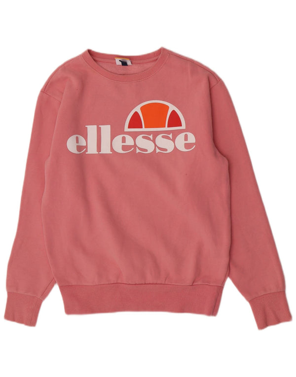 Ellesse Womens Grafisk Sweatshirt Jumper UK 10 Small Pink Bomuld