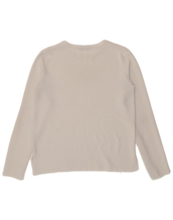 Zara Womens Top Long Sleeve UK 10 Small White