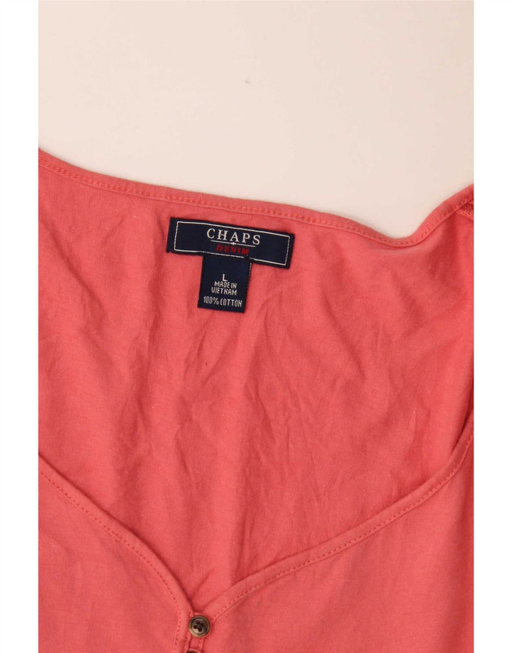 Chaps Dame Bluse Top UK 14 Large Pink Bomuld