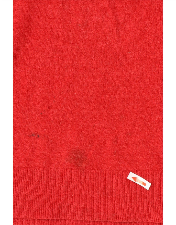Marks & Spencer Mens V-Neck Jumper Sweater Large Red Acrylic