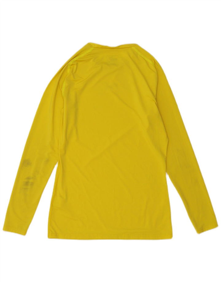 PUMA Womens Top Long Sleeve UK 14 Large Yellow Polyester