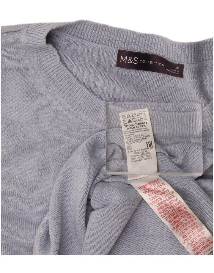 Marks & Spencer Damen-Pullover, übergroß, Rundhalsausschnitt, Gr. 10, Größe S, Blau