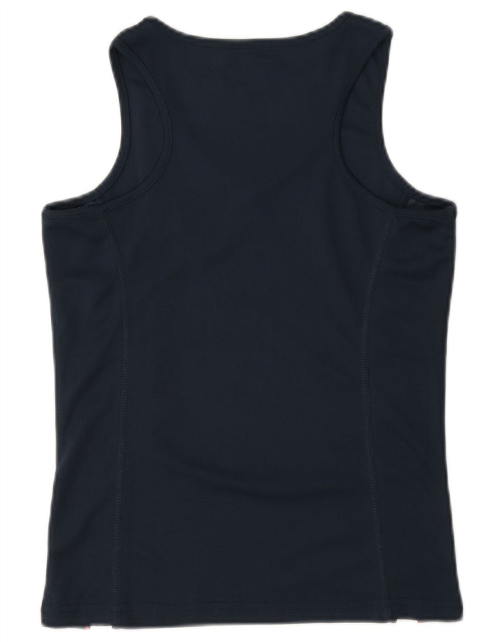 Sergio Tacchini Womens Vest Top UK 6 XS Navy Blue Colourblock Polyester