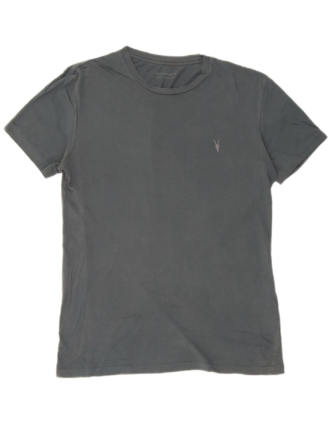 All Saints Mens T-Shirt Top Small Grey Cotton