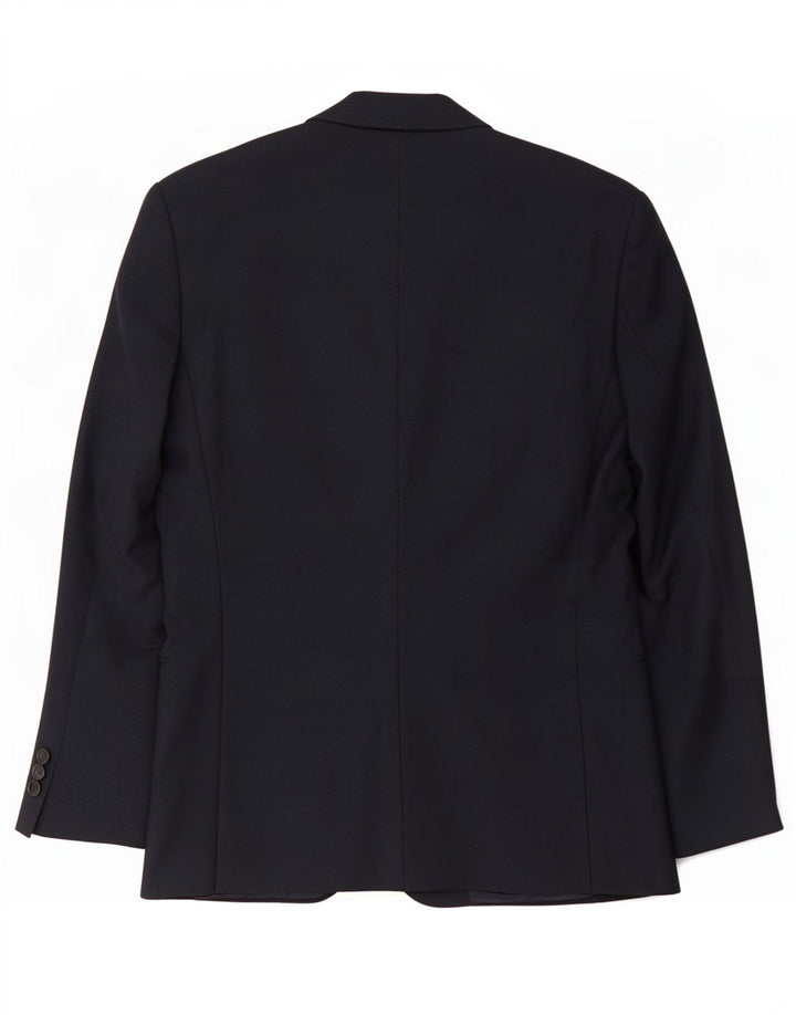 Jaqueta Blazer Masculina Hugo Boss com 2 Botões EU 48 Lã Azul Marinho Médio