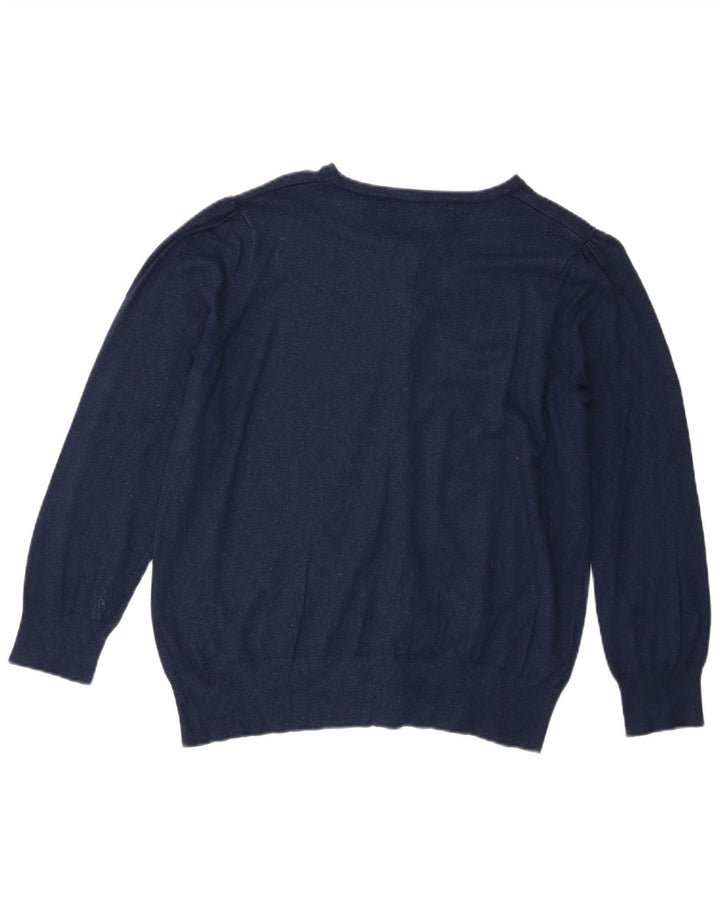 Marks & Spencer Pull Cardigan pour Femme UK 16 Large Bleu Marine
