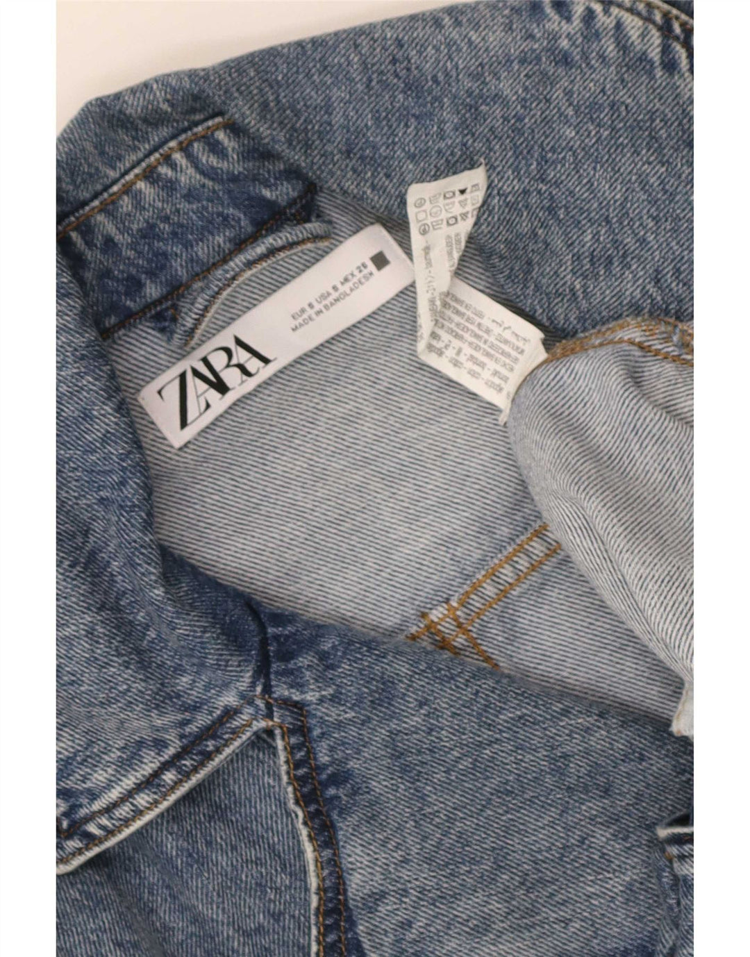Zara Womens Denim Jacket UK 10 Small Blue Cotton