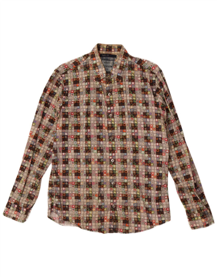 Cămașă Desigual Mens Regular Fit Bumbac cu carouri medii multicolore