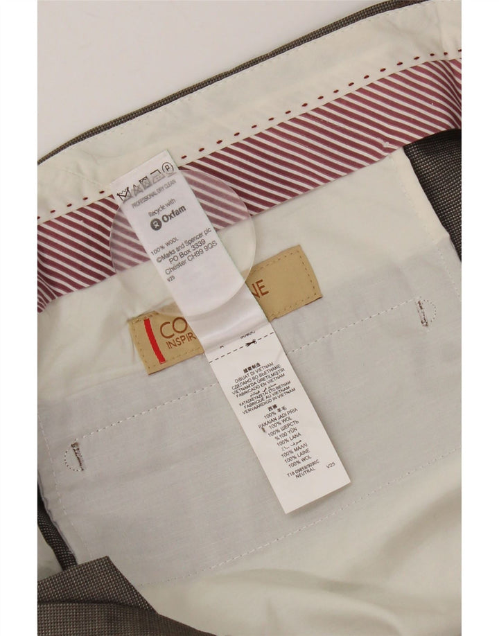 MARKS & SPENCER Mens Straight Suit Trousers W38 L31 Brown Wool