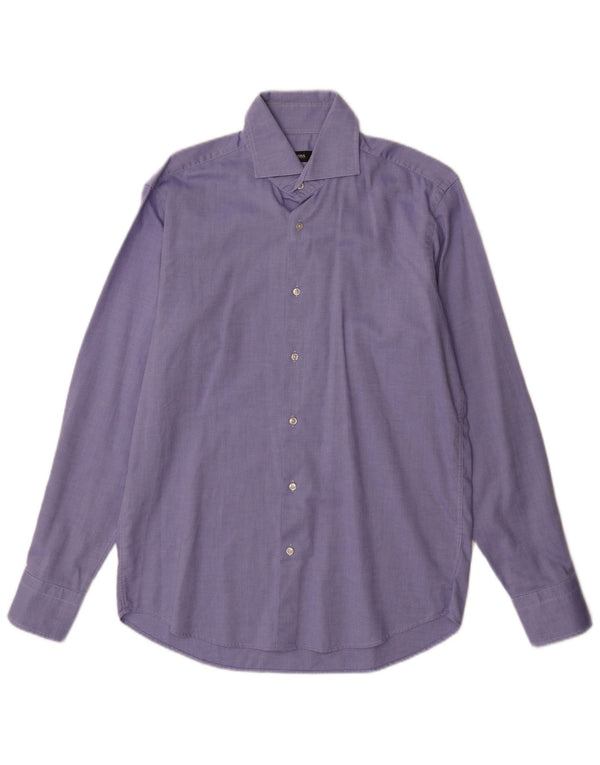 Hugo Boss Mens Slim Fit Shirt Size 39 15 1/2 Medium Blue Cotton