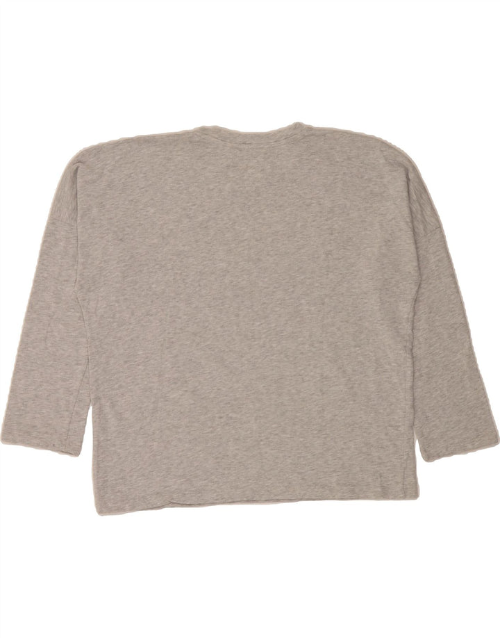 ZARA Womens Oversized Top 3/4 Sleeve UK 10 Small Grey Cotton Vintage Zara and Second-Hand Zara from Messina Hembry 