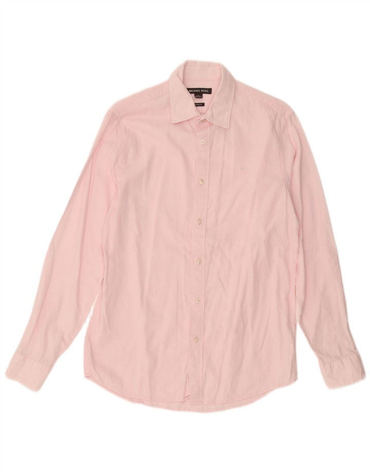 MICHAEL KORS Herre Classic Fit skjorte Small Pink Linen