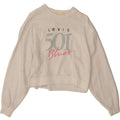 LEVI'S Womens Oversized Crop Graphic Sweatshirt Jumper UK 14 Medium White Vintage Levi's and Second-Hand Levi's from Messina Hembry 