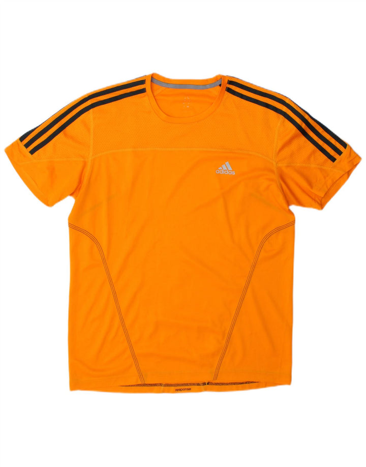 Adidas Herre T-Shirt Top Medium Orange Colourblock