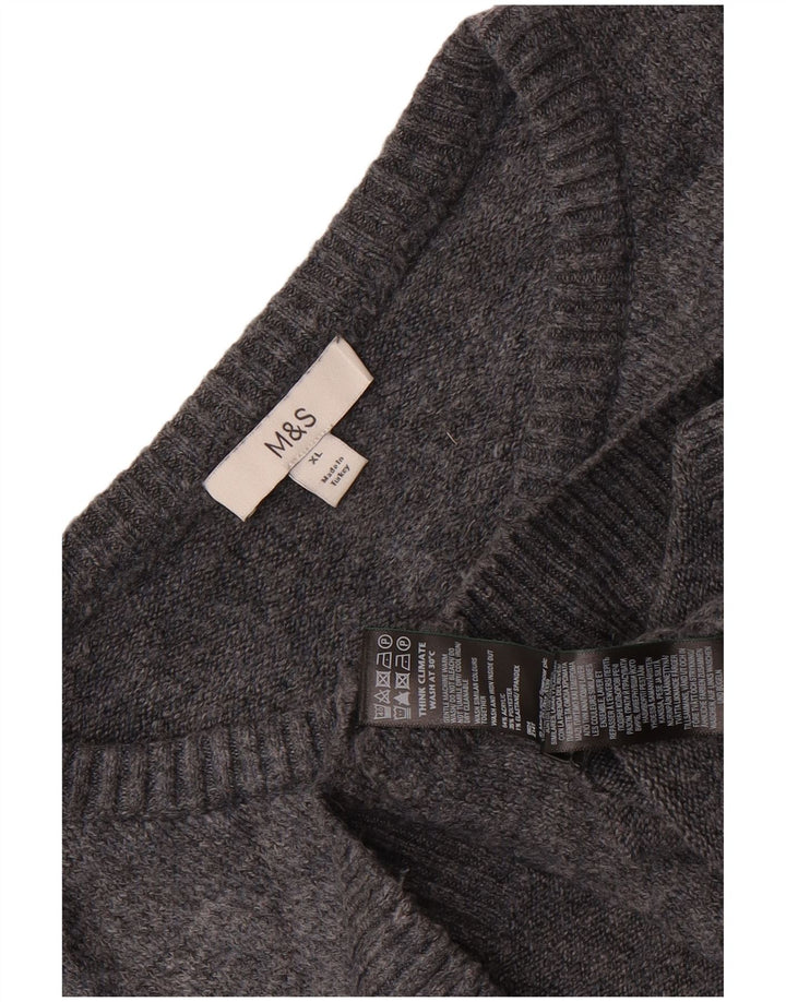 Marks & Spencer Womens Crop Oversized Cardigan Sweater UK 18 XL Grey
