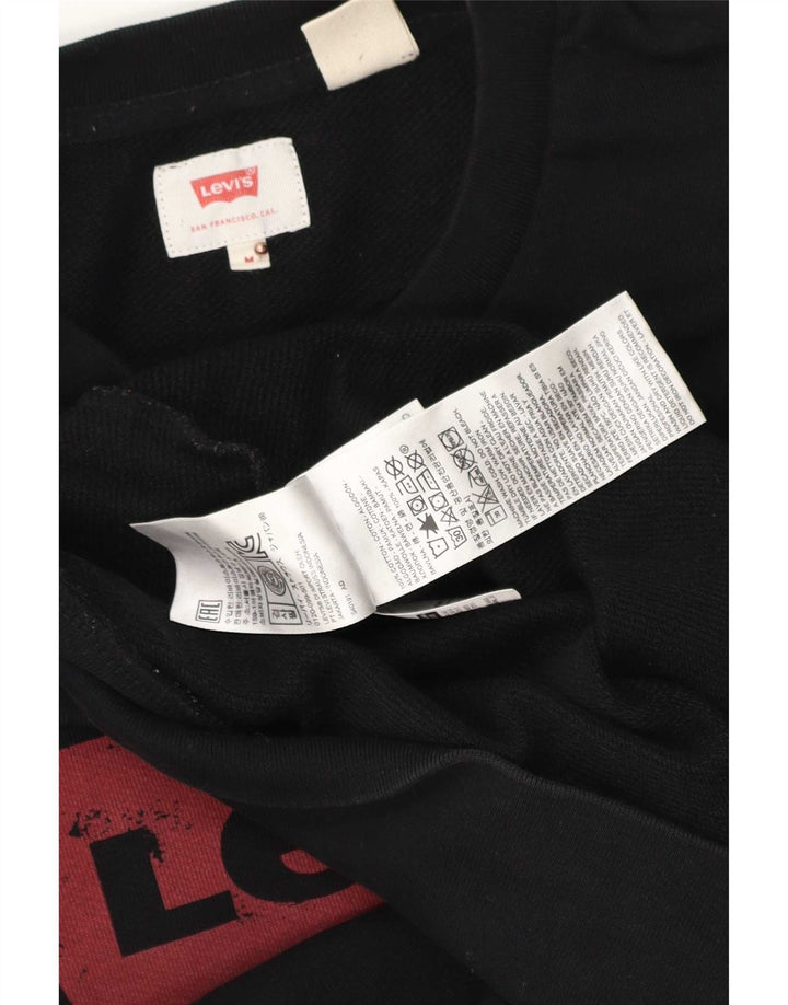 Levi's Mens Graphic Sweatshirt Jumper Medium Black Cotton