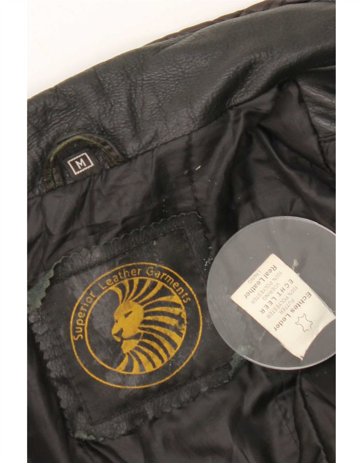 Vintage Womens Leather Jacket UK 14 Medium Black