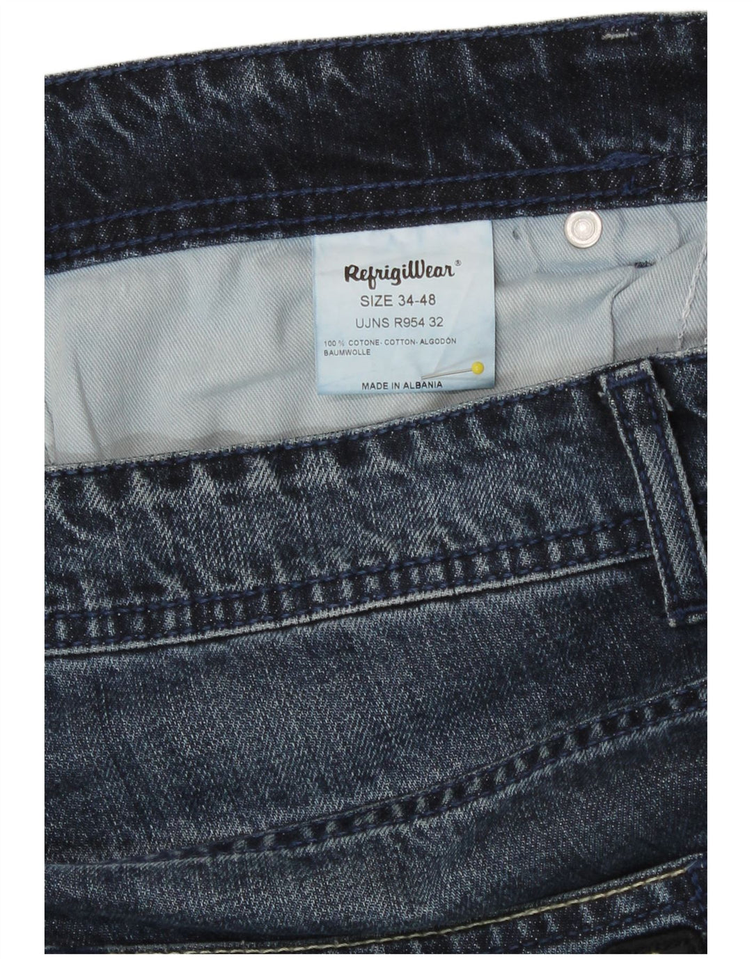 Refrigiwear Mens Slim Jeans W34 L30 Navy Blue Cotton