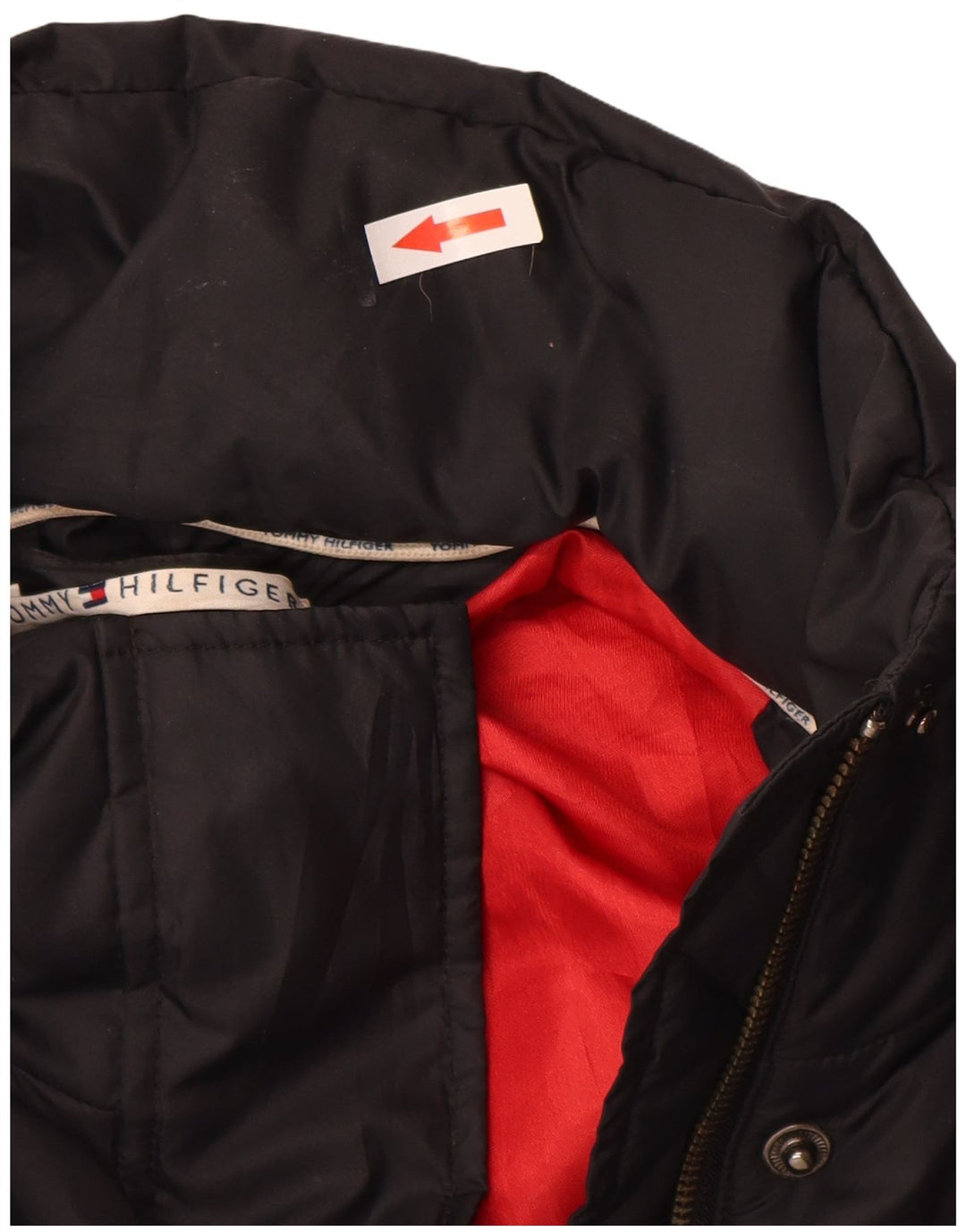 Tommy Hilfiger Womens Padded Jacket UK 16 Large Black Polyester