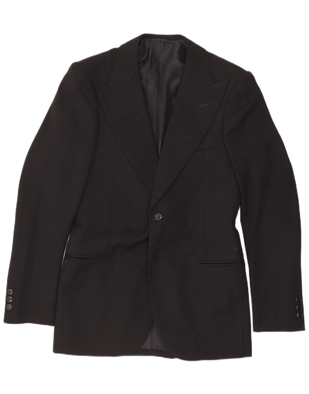 Vintage Mens 1 Button Blazer Jacket UK 36 Small Black Classic