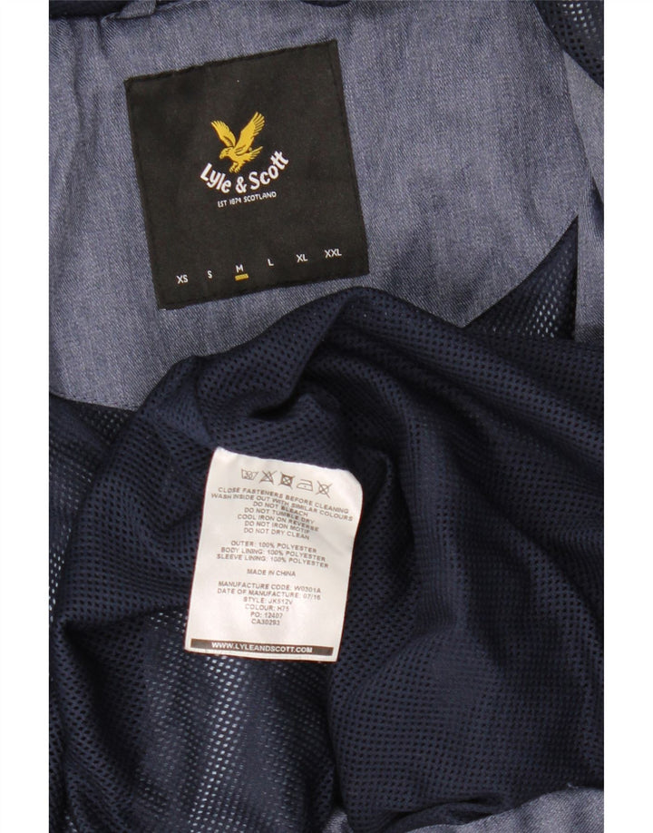 Lyle & Scott Regnjakke med hætte til mænd UK 38 Medium Blue Polyester