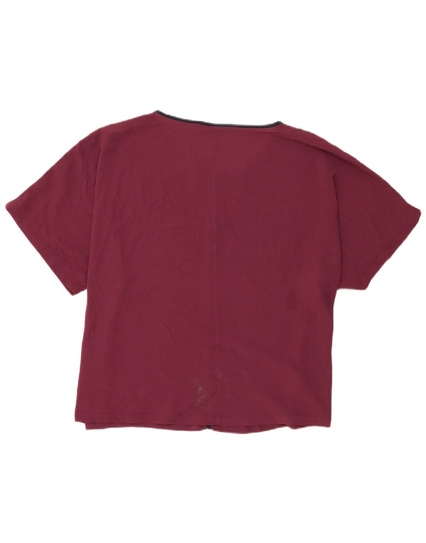 Marks & Spencer Womens Regular Bluse Top UK 20 2XL Burgundy Polyester