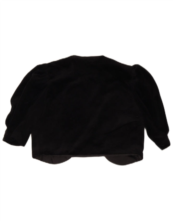 Giacca Bolero Aperto da Donna VINTAGE IT 36 XS Triacetato Nero