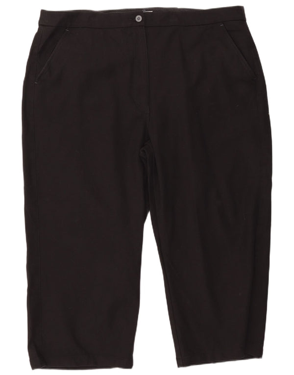 White Stuff Dame Capri Bukser UK 22 3XL W44 L24 Sort Bomuld