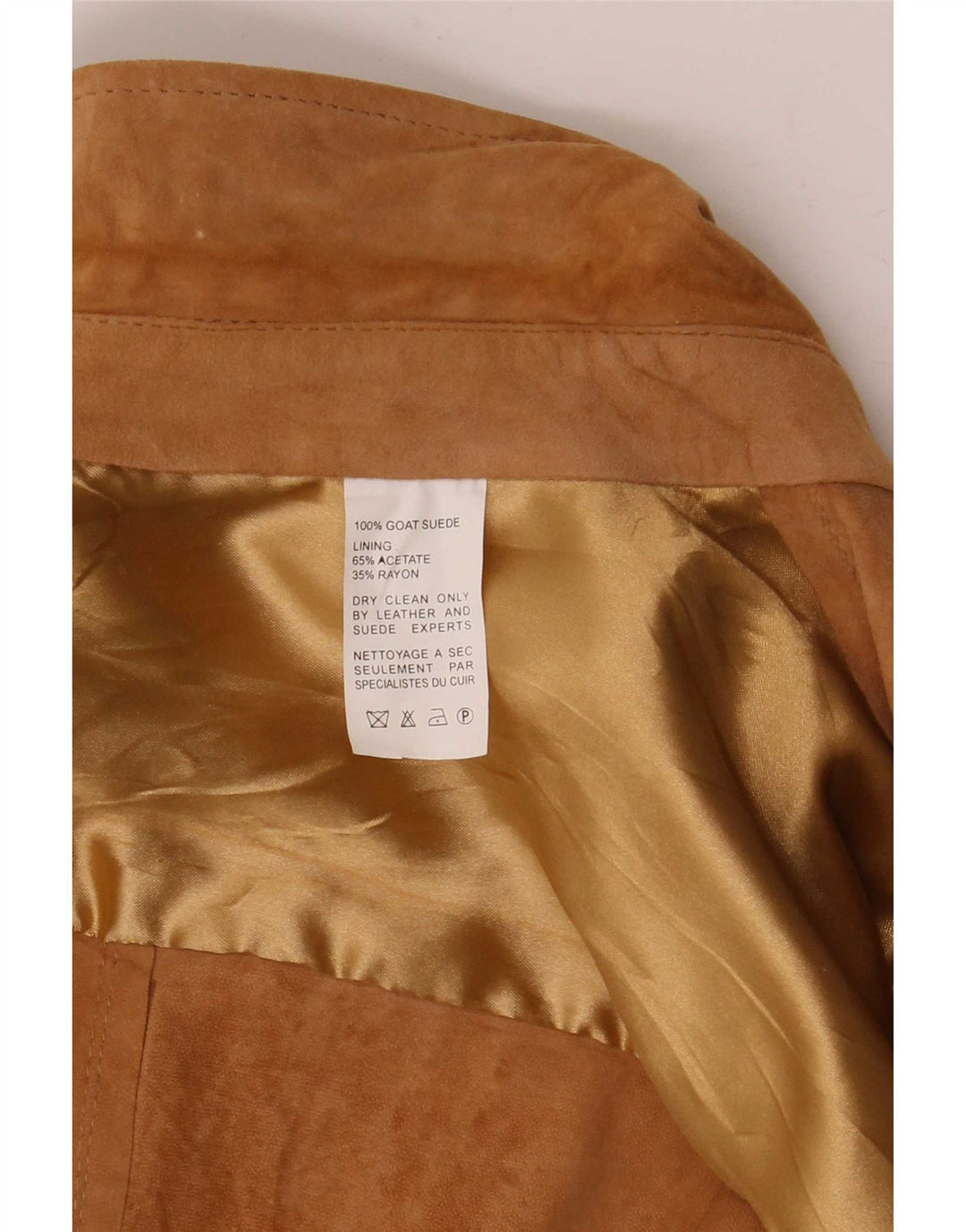 Vintage Mens Suede Shirt Large Beige Leather
