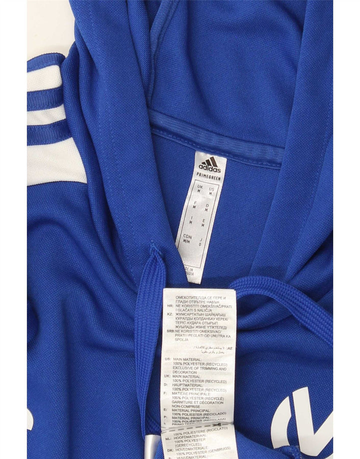 Adidas Herre Aeroready Grafisk Hoodie Jumper Medium Blue Polyester
