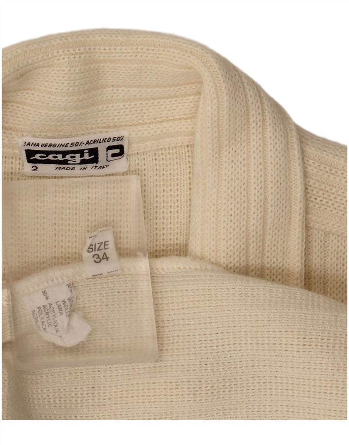 CAGI Dame Oversized dobbeltradet cardigan sweater IT 34 2XS Off White