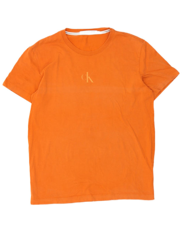 Maglietta grafica da uomo Calvin Klein Jeans Top XL in cotone arancione