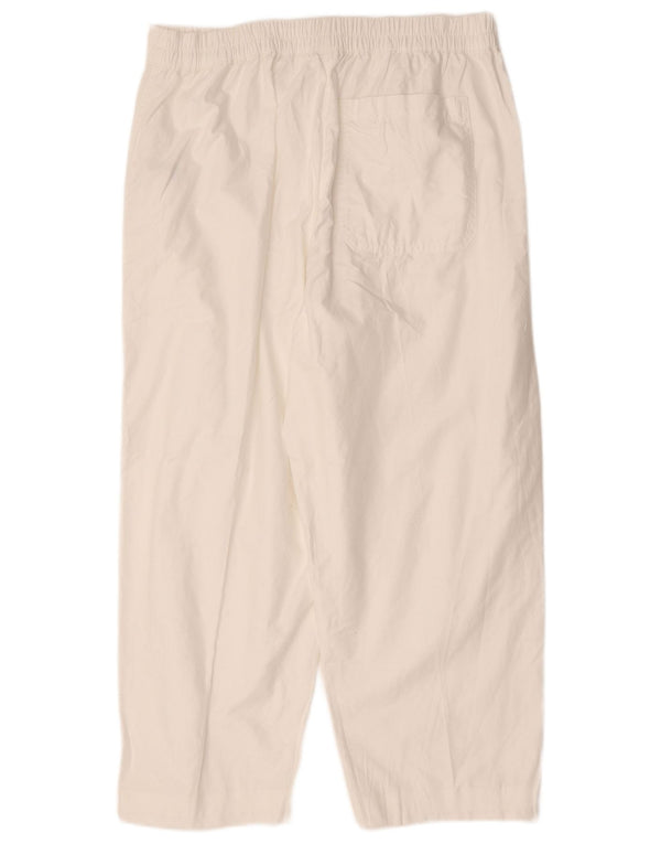 Marks & Spencer Dame Loose Fit Cropped Trousers UK 16 Large W36 L25 White