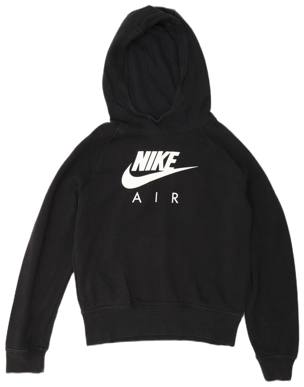 Nike Womens Graphic Hoodie Pullover UK 10 Small Schwarz Baumwolle