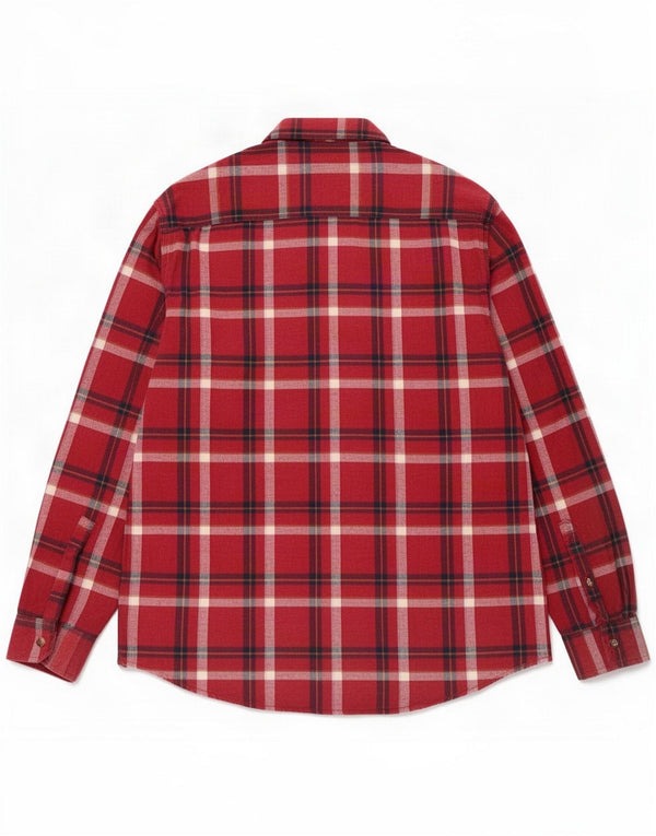 Camicia vintage in flanella da uomo XL in cotone a quadri rossi