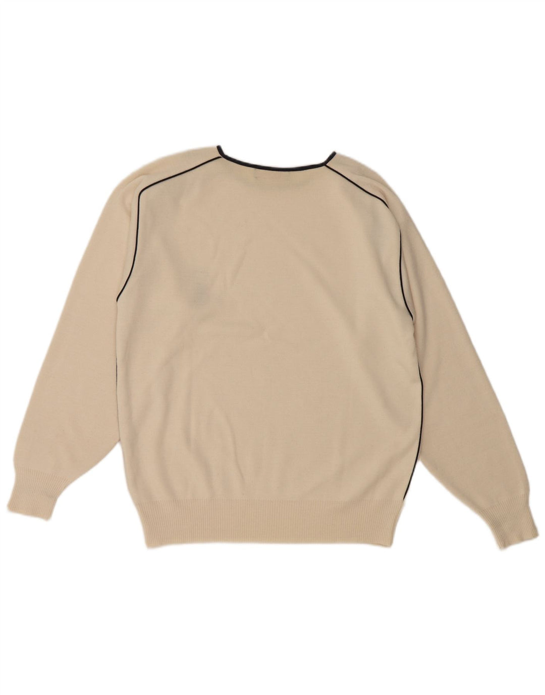 Il Granchio Herren-Pullover mit Rundhalsausschnitt, mittelgroß, cremefarbene Wolle
