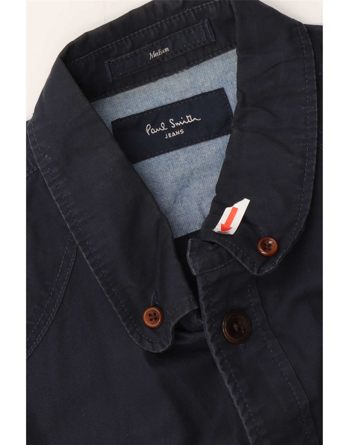 Paul Smith Mens Overshirt Shirt Medium Navy Blue Cotton